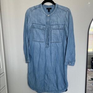 J. Crew Denim Half Button Shirt Dress